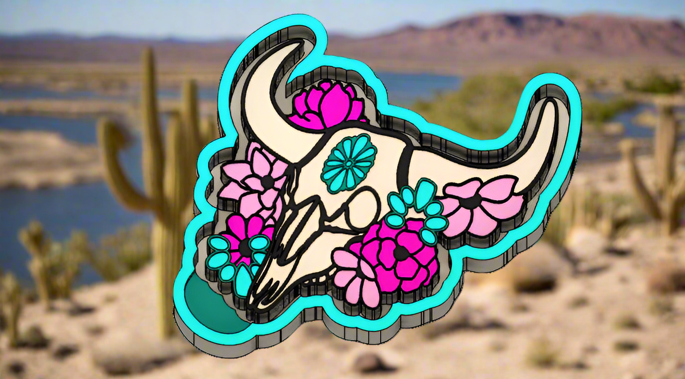 Floral Concho Bull Skull