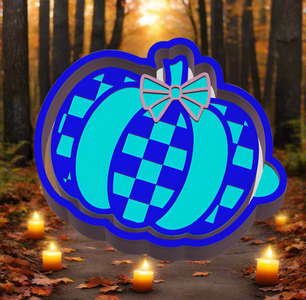 Checkered Pumpkin with bow