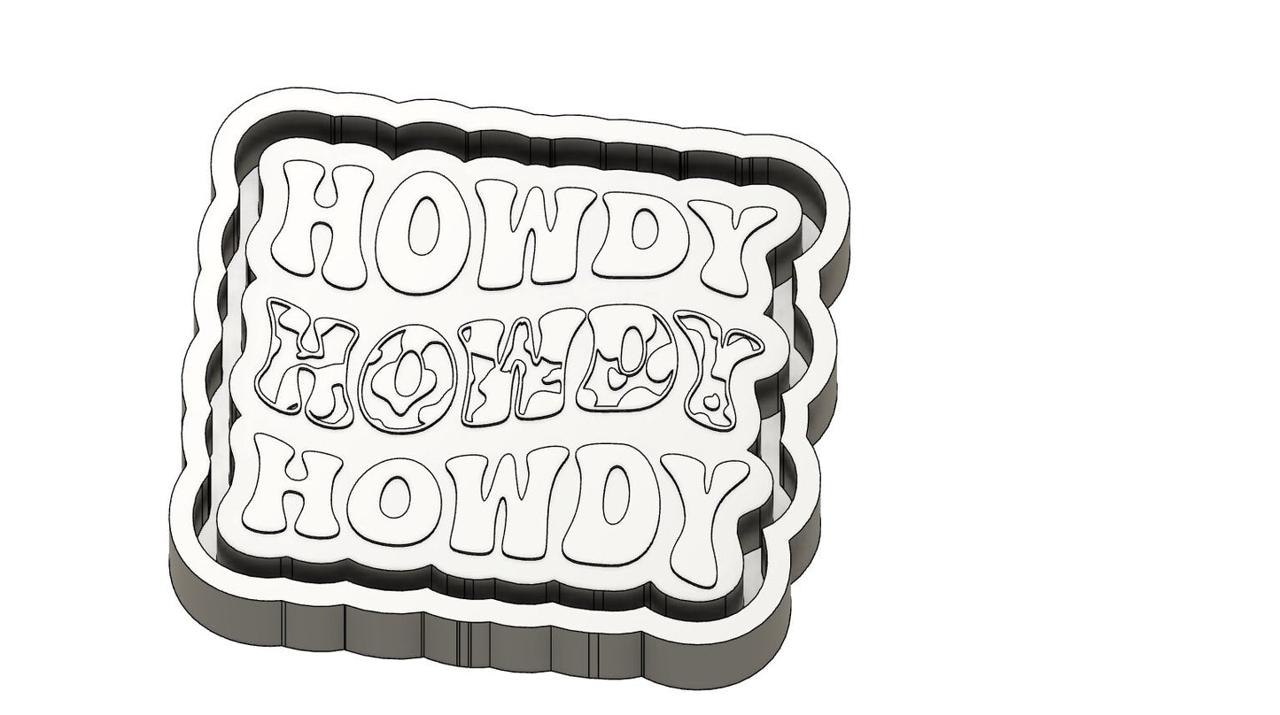 Howdy cow print STL