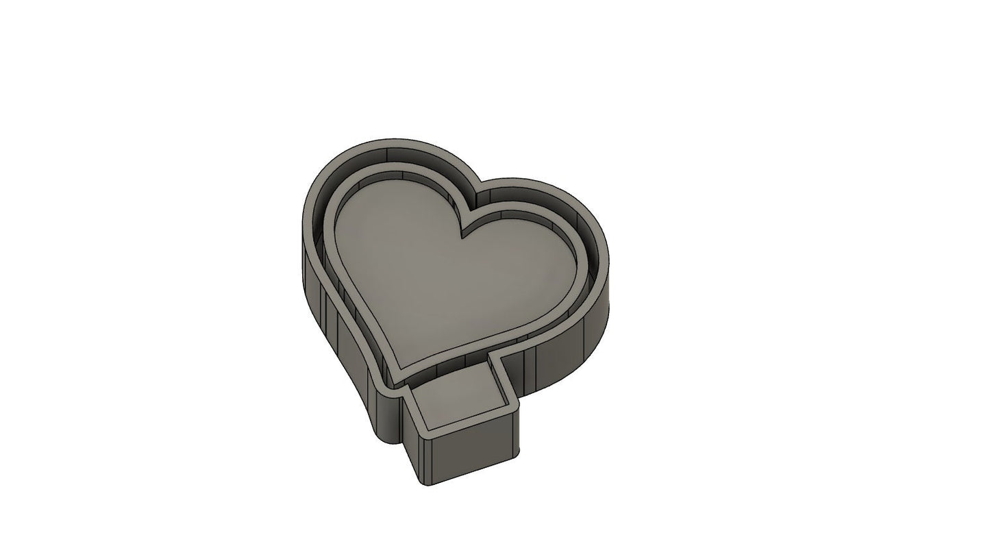 Heart Shaker Cardstock Freshie Mold