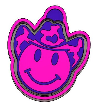 Cowprint Cowboy Smiley STL